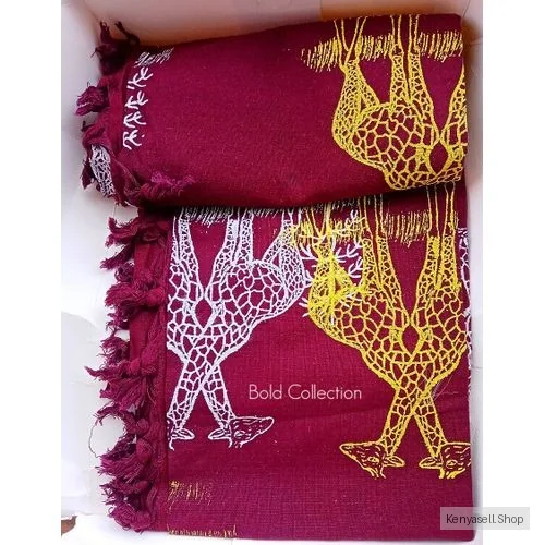Beautiful Quality Pure Cotton Giraffe Crafted Multi-Purpose Kikois Scarf Leso