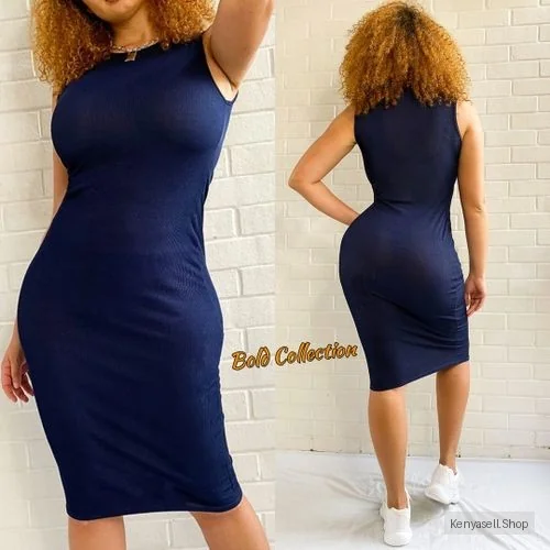 Sexiest Mock Neck Ribbed Bodycon Dress(Hips 36-44inches Fit)