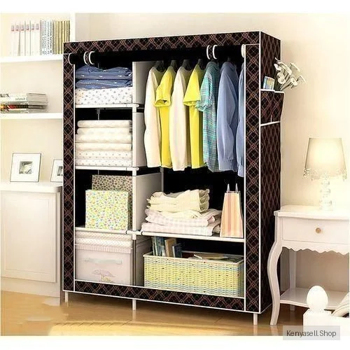 Lindy Foldable Collapsible Closet Cabinet - Black/Gold