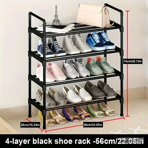 Shoe Rack Stackable Assembly Shoe Clothes Organizer-4 Layers