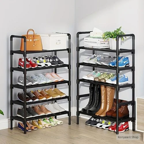 Shoe Rack Stackable Assembly Shoe Clothes Organizer-5 Layers