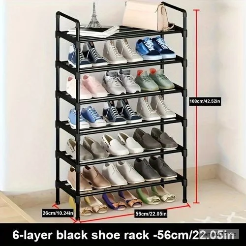 Shoe Rack Stackable Assembly Shoe Clothes Organizer-6 Layers