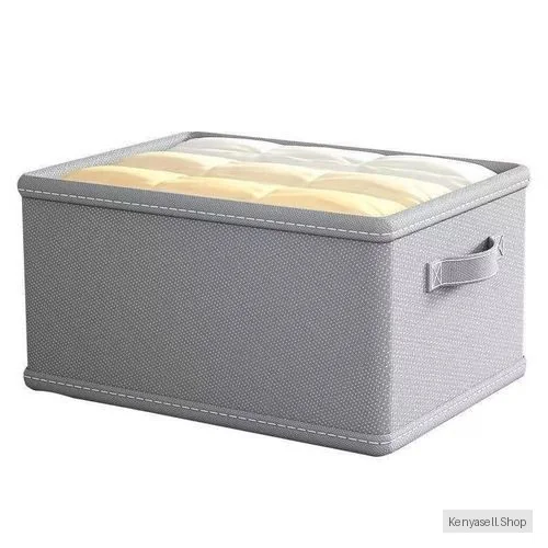 KnMn 47x35x30CM Household Collapsible Fabric Storage Drawer Bins Grey