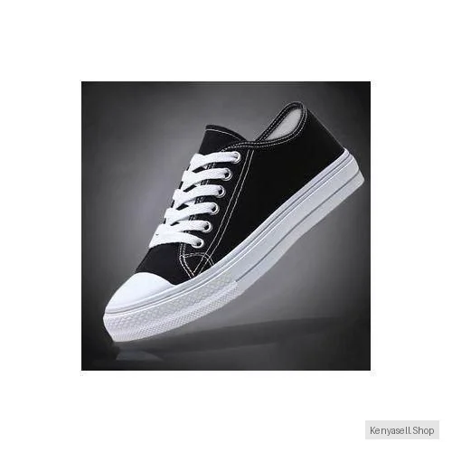 BLWOENS Fashion Lace Up Sneakers Women's Shoes-Black/White