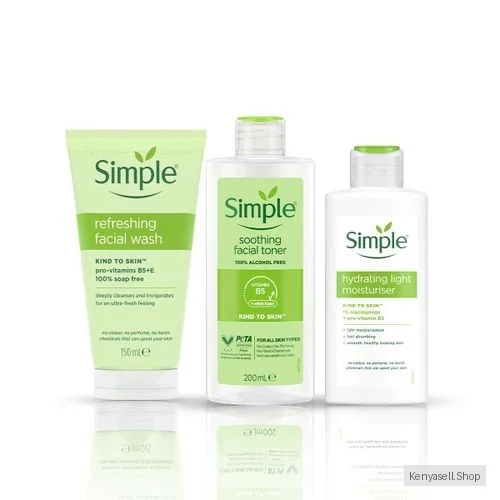 Simple Combo Pack, Refreshing Face Wash, Soothing Facial Toner and Hydrating Light Moisturiser