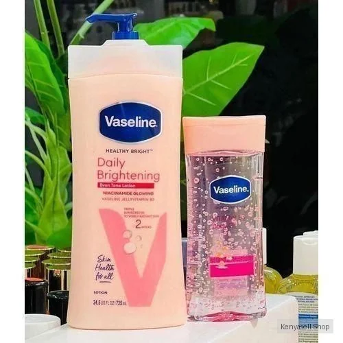 Vaseline Daily Brightening Even Tone Lotion 725ML + Intensive Care Vitamin B3 Body Oil 200ML