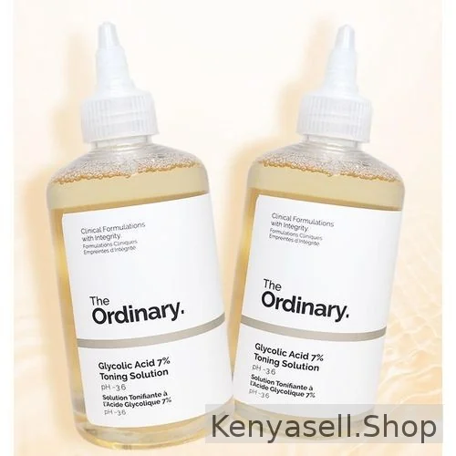 The Ordinary Glycolic Acid 7% Exfoliating Toner that smooths skin texture, evens tone, and enhances luminosity