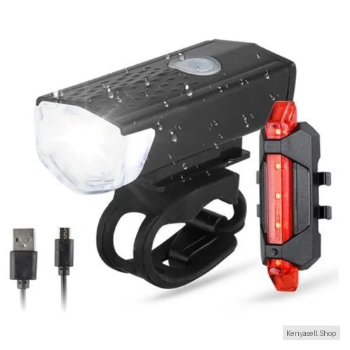 Bike Headlight Taillight Night Riding Safety Set Bike Light USB Rechargeable Mountain Bike Front Trump