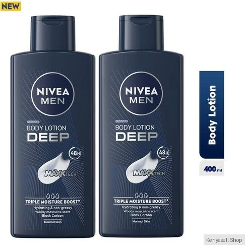 NIVEA MEN Deep Body Lotion For Men - 400ml (Pack of 2)