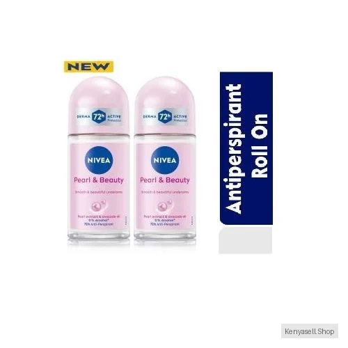 NIVEA Pearl & Beauty Anti-Perspirant Rollon, 72h - 50ml (Pack Of 2)