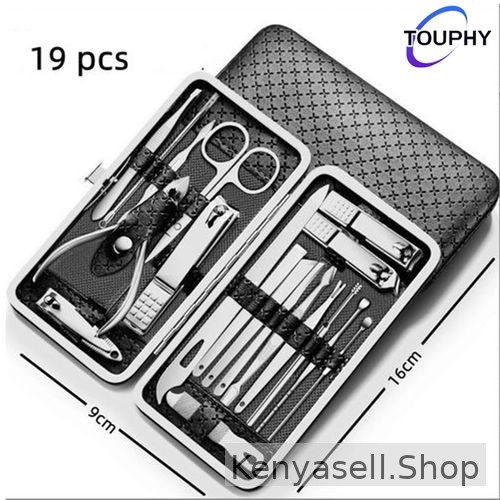 TOUPHY Manicure Nail Clippers Kit Pedicure Set Nail 19Pcs