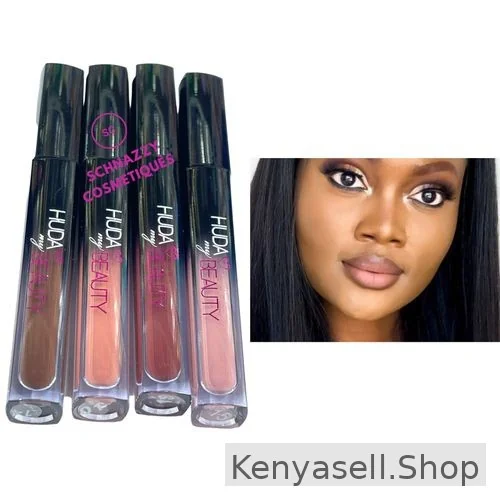 Huda Beauty 4pcs Liquid Matte Lipstick Super Stay Ink Lip Gloss Stain