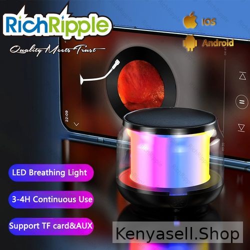 RichRipple Colorful RGB Wireless Speaker Mini Portable Stereo Sound BT 5.0 Speake