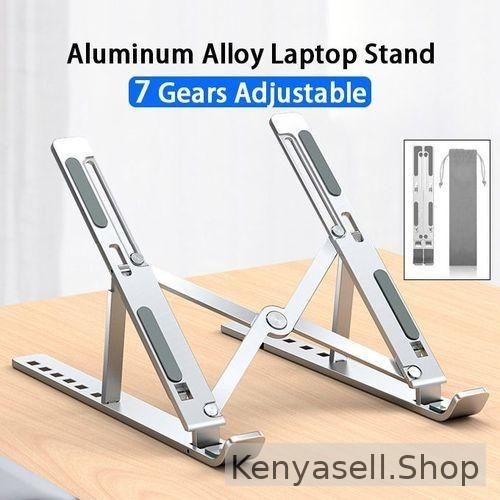 White Label Adjustable Aluminum Laptops Stand - Silver