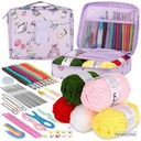 CYFAZA 58Pcs Crochet Starter Kits with Yarn and Storage Bags for Beginners