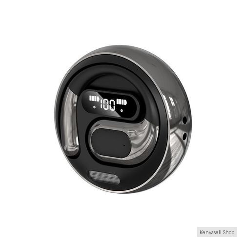 Open Ear Wireless Sports Earphones with Earhooks Stereo Hanging Ear Headphones for Running Cycling - Black