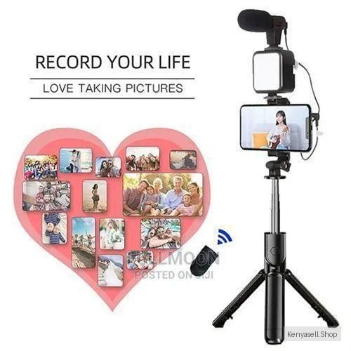Standing Remote Control Selfie Stick Wireless Folding Tripod
