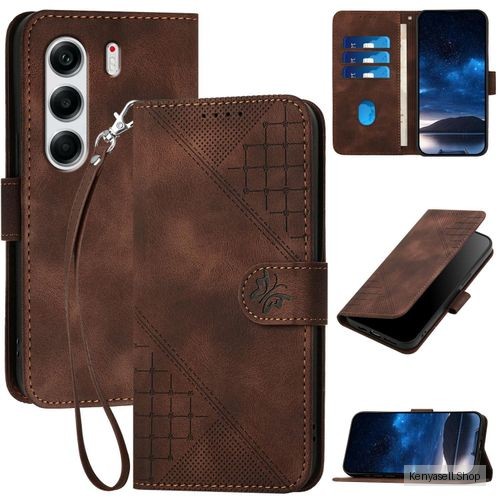 Embossed PU Case For Tecno Spark 40 4G - Coffee