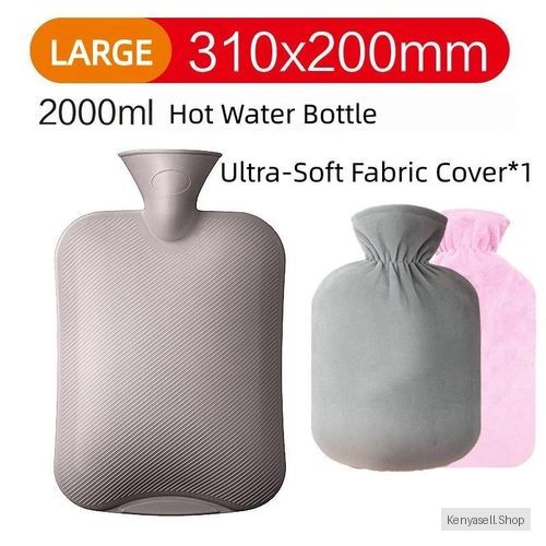 Homarom PVC Hot Water Bottle Refillable Warm Water Bag with Ultra-Soft Fabric Cover for Bed Warm Neck Shoulder Pain Hand Feet Warmer Menstrual Cramps Hot Compress
