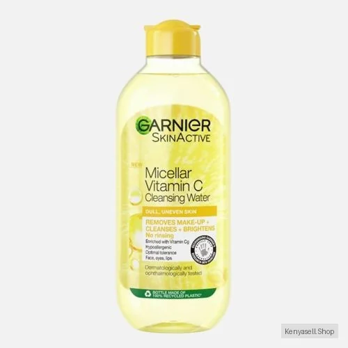 Garnier Micellar Water With Vitamin C, Facial Cleanser & Makeup Remover, Brightening & Hydrating, For All Skin Types, Vegan, Cruelty Free, 13.5 Fl Oz (400mL)