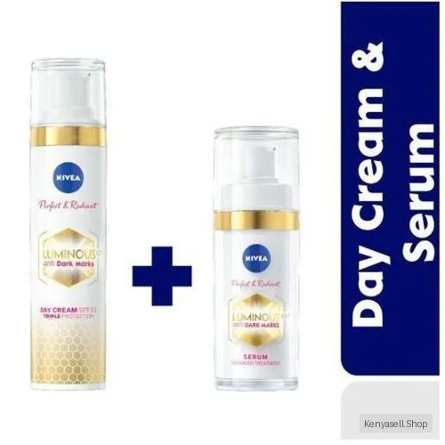 NIVEA Perfect & Radiant & Cellular Luminous630 Anti Dark Marks & Darkspots Serum, 30ml & Day Cream, 40ml