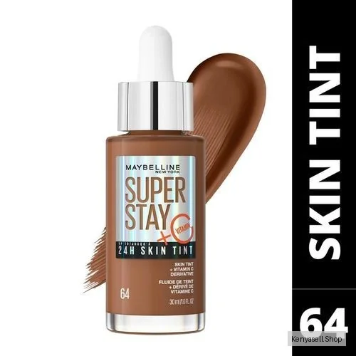 Maybelline Superstay Skin Tint Shade  64 with Vitamin C, Upto 24HR Longwear, Radiant Light-to-Medium Coverage Foundation