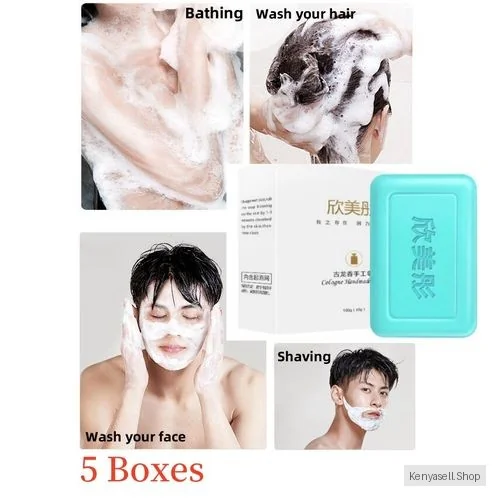 5 PCS Cologne Scented Cleansing Bath & Shampoo Multi-Purpose Handmade Soap