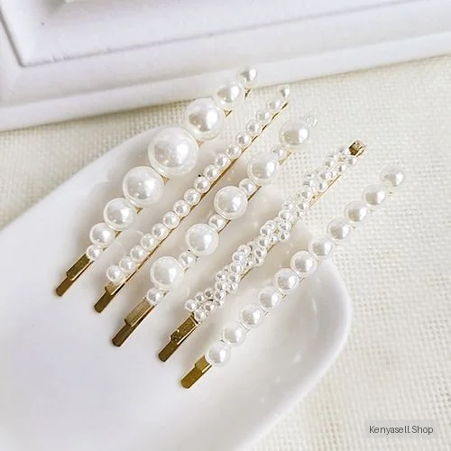 SWEET MEMORY Pearl Hairpins Clip Hair Accessories -5pcs/set