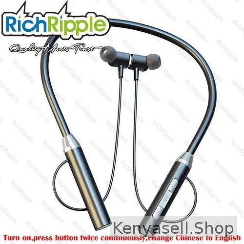 RichRipple Sports Bluetooth  Into The Ear Neck Hanging Type Running Stereo Large Capacity Wireless Earphone