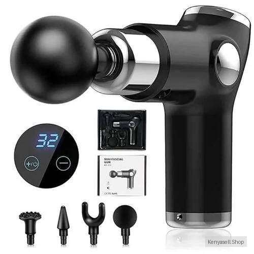 GALUIN 32-speed Electric Massage Gun, Mini LCD Screen, Deep Muscle Massager - Black