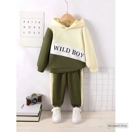 Catpapa 2PCS 4-7Years Newborn Baby Boy Green and White Small Fish Print Pattern Long Sleeves Paired with Comfortable Casual Pants for Autumn and Winter Fashion Sets