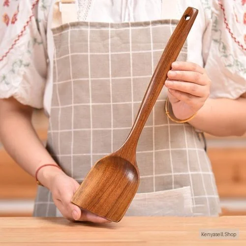 Non-Stick Pot Wood Shovel Curved Spatula