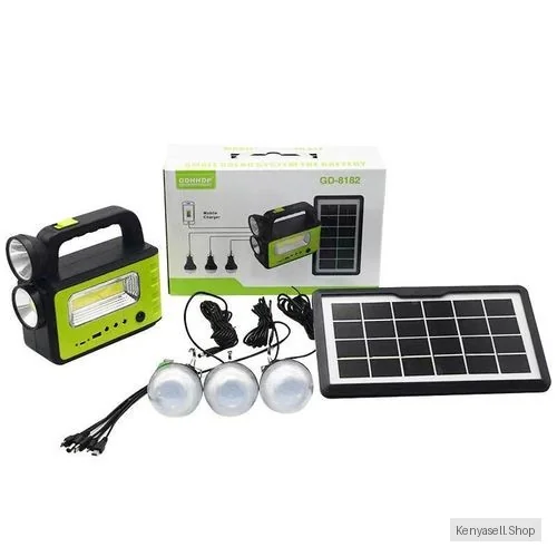 Solar Lighting System Kit Solar Panel, Camping lights With 3 LED Lights GD8182