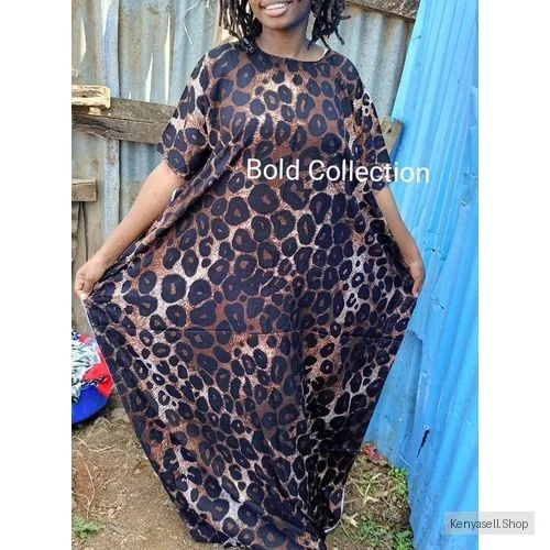 Most Beautiful BIGSIZE Cheetah Deco Maxi Dera Dress(Size 14/16/18/20