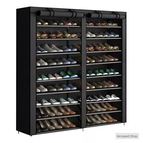 CYFAZA Shoe Organizer Rack - 9 Levels For 54 Pairs - Black Metal Freestanding