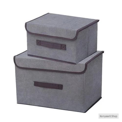 CYFAZA 2pcs Storage Boxes, Foldable Fabric Organizer Bins with Lids for Clothes, Closet, Home, Bedroom, and Office