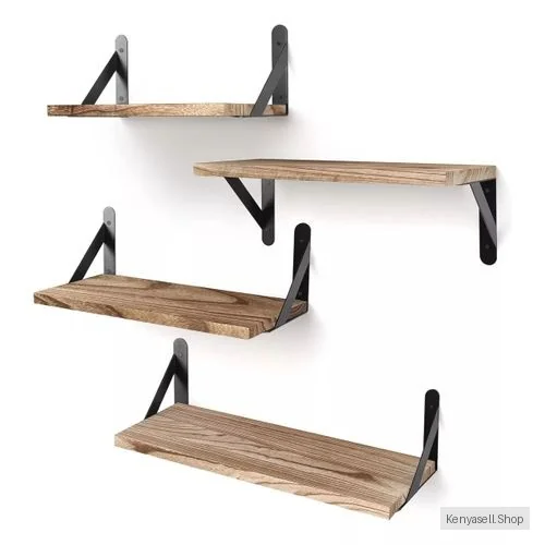 CYFAZA 4pcs Wooden Wall Shelf Hanging Shelves For Storage Decorative