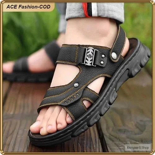 ASHION Men's Sandals, Convertible Slippers With Anti-Slip Sole, Casual Open-Toe Shoes