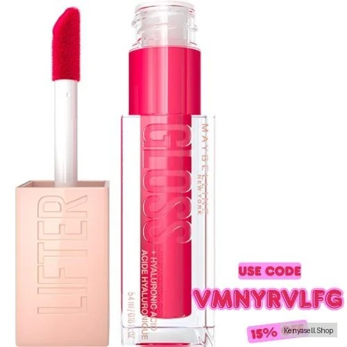 Maybelline Hydrating Lifter Gloss Bubblegum Shade - with Hyaluronic acid for hydrated, fuller, lifted lips, 5.4 ml