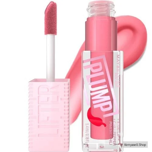 Maybelline Lifter Plump Blush Blaze 001, Hydrating Lip Plumping Gloss with Chilli Pepper, Leaves Lips Looking Fuller and Glossier