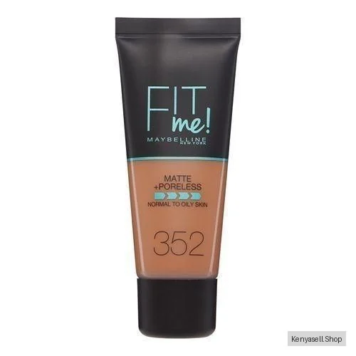 Maybelline Fit Me Matte And Poreless Foundation, Full Coverage Blendable Normal to Oily Skin upto 12H Shine Control - 352 TRUFFLE, 30ml