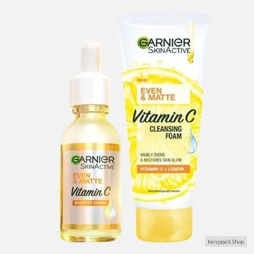 Garnier Even & Matte Day Cleanse & Treat Starter Pack: Day Serum 15ml + Cleansing Foam 50ml