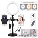 16CM Dimmable Selfie LED Round Lamps With Phone Stands