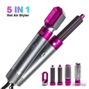 Homarom Straight & Curl 5in1 Electric Hot Air Brush Straightening Comb Curling Brush Negative Ion Hair Styling Bangs Curling Rod Inward-curling Female Curling Wand