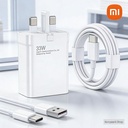 XIAOMI Original Fast Charger head 33W UK Plug + Type-C Cable, Fast Charging Adapter for mi huawei oppo Phones