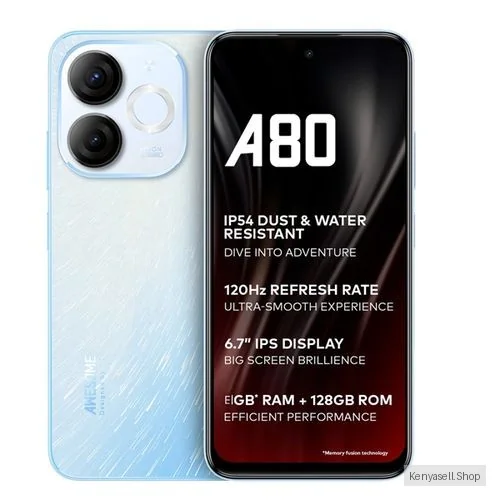 Itel A80, 6.7", 3GB RAM + 128GB (Dual SIM), 5000mAh, Blue (1 YR WRTY)