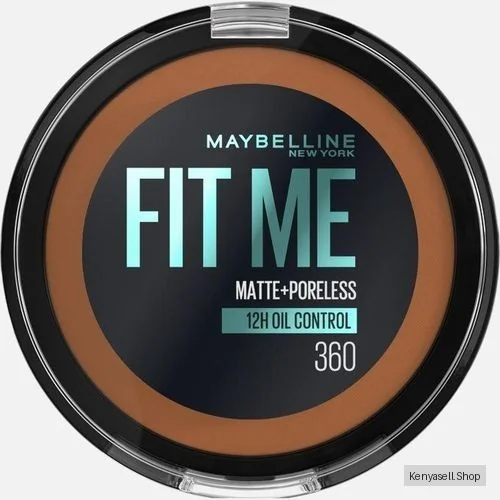 Maybelline Fit Me Matte Poreless Powder 360 Mocha, Lightweight, 12hr Long Wearing, Skin Tone Matching, Absorbs Oil