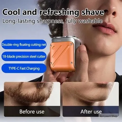 High Quality Mini Portable Electric Shaver Razor for Men Twin Blade Rechargeable IPX7 Waterproof Pocket-friendly