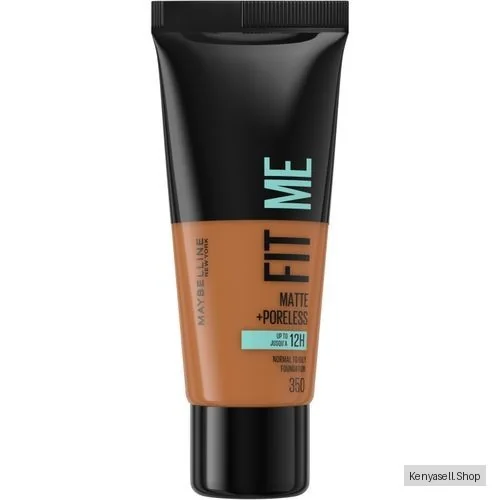 Maybelline Fit Me Matte and Poreless Foundation, Full Coverage Blendable Normal to Oily Skin, upto 12H Shine Control - 350 CARAMEL, 30ml