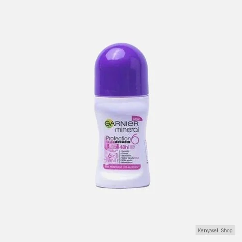 Garnier Mineral Protection 6 In 1 Cotton Fresh Womens Roll-on Anti-Perspirant Deodrant, Enriched With Moringa For Humidity, Odours, Discomfort, Yellow Stains - 50ml